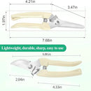 Premium garden shears, meperez pruning scissors gardening tools, pruners for flower, bushes, rose and fruit tree, use for florist, yard and orchard the plant clippers, sharp white steel anvil snips, 2