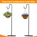 2 Pack Plant Stand Indoor Outdoor, Heavy Duty Wind Chime Holders, Hanging Plant Stand, 33" - 59" Adjustable Shepherds Hooks, Hold 16 lbs - Black by GreenHaven Gardens