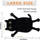 Large Microwave Heating Pad with Washable Cover 21 * 12" Microwavable Heating Pads for Cramps, Back, Neck Shoulder Pain Relief, Cordless Weighted Moist Heat Pack, Black Cat by CozyNest Decor