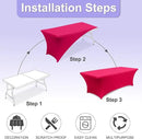 ABCCANOPY 6 FT Spandex Table Cover Stretch Fitted Wrinkle Resistant Tablecloth Reuse for Rectangular Folding Table Patry Event Wedding Banquet Protector Magenta by CozyNest Decor