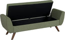HomePop Modern Storage Bench with Wood Legs Home Décor|Bench with Storage for Living Room & Bedroom - Olive Green Woven by CozyNest Decor