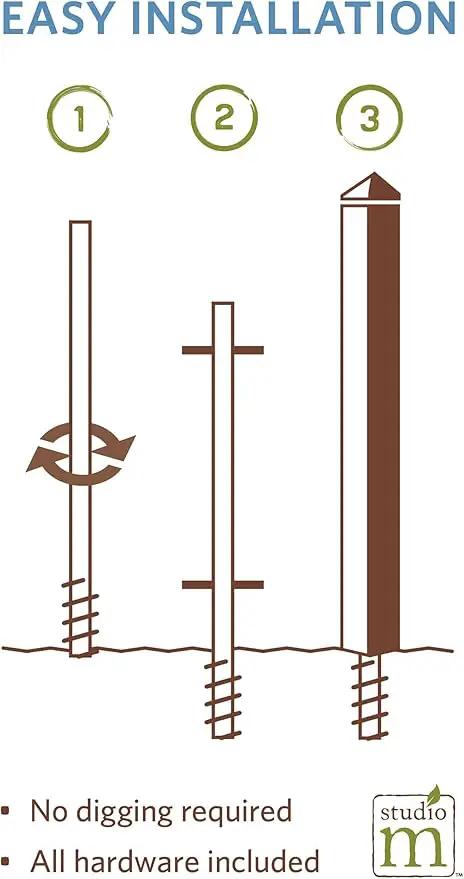 Studio M Art Pole, PVC Weather Resistant Pole with Vinyl Bowl 20 inches Tall Outdoor Decoration for Gardens, Patios, Yards, Landscaping and Birding Accessories, Those We Love Don't Go Away, photo 6 of 7
