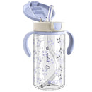 Evorie Tritan Spill Proof Toddler Straw Sippy Cup, 10 oz for Baby and Toddlers 1-3 Years Old, No Spill Straw Water Bottle with Removable Handles, Ideal for School, BPA-Free, Blue Rabbit by TinyTreasures Baby Boutique