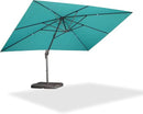 PURPLE LEAF 10' X 13' Patio Cantilever Umbrella Rectangle Umbrella Outdoor with Aluminum Offset Hanging and 360° Rotation for Pool Garden Deck Patio, Turquoise by GreenHaven Gardens