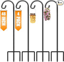 Gtongoko 48 Inch Shepherds Hooks for Outdoor 4 Pack Garden Hooks for Hanging Plants, Lanterns, Bird Feeders, Solar Lights, Mason Jars, Weddings Decor, Adjustable, Matte Black by GreenHaven Gardens