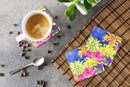 Flower Foam Coasters Set of 4 Cup Coasters for Indoor Outdoor, Tabletop Protection, Anti Slip, Mouse pad Material