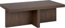 Henn&Hart 44" Rectangular Wood Pedestal Low-Profile Coffee Table for Living Room, Family Room, or Office, Alder Brown by CozyNest Decor