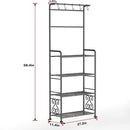 Plant Stand Indoor Outdoor Heavy Duty Metal - 68.4" Tall 4-Tier Shelf for Multiple Plants, Flowers, Rustproof Black Storage Rack for Patio, Balcony, Living Room, Garden, Includes Hooks&Adjustable Feet by GreenHaven Gardens