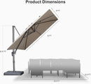 PURPLE LEAF 9 FT Cantilever Patio Umbrella Outdoor Aluminum Offset Square Umbrella with 3 Years Fade Resistance Recycled Fabric and 360-degree Rotation for Deck Pool Garden, Ash Mocha by GreenHaven Gardens
