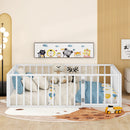 Metal Floor Bed Frame With Fence And Door by Unique Piece Furniture