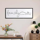 Foutcheou Family is Everything Wall Decor Sign 32"×12" for Family Living Room Large Wood Framed Wall Art Hanging Decoration (Black) by CozyNest Decor