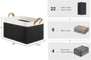 StorageWorks Storage Bins, Fabric Storage Bins for Shelves, Extra Large Storage Baskets with Metal Frame, Closet Baskets and Bins with Handles, Jumbo, Black and White, 2-Pack by CozyNest Decor