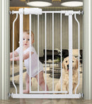 Small Narrow Baby Gate for Stairs Doorways Hallways 24 Inch to 29 Inch Wide Pressure Mounted Baby Gate Walk Through Child Gates for Kids or Pets Indoor Safety Gates by TinyTreasures Baby Boutique