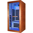 Single Person Sauna Room With LED Lighting, Epoxy Heating Plates, And Compact Design - American White Oak by HouseOfZazla