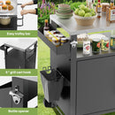 Outdoor Grill Cart With Storage, Rolling Bar Cart With Hooks And Spice Rack Stainless Steel by HouseOfZazla