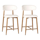 Counter Height Bar Stools Set of 2 with Curved Backrest
