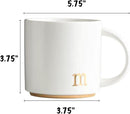 COLLECTIVE HOME - Monogram Ceramic Mugs, 15 oz Golden Initial Coffee Cups, Elegant Alphabet Tea Mugs, Elegant Personalized Mug with Gift Box, Luxurious Cups for Office and Home (m) by CozyNest Decor
