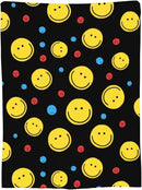Smiley Face Throw Blanket Soft Smiley Fleece Blanket Men Women Gift for Kids Boys Girls for Party Couch Sofa Bed Deco Blankets 50x40 Inches by CozyNest Decor