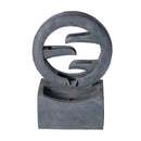 26.77'H Gray Circular Polyresin Outdoor Water Fountain with LED Light