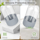 2 Pack Glass Spray Bottles with Silicone Sleeve, 16 oz Empty Refillable Containers with Adjustable Spray Nozzles, Spray Bottles for Hair, Cleaning Solutions and Plants Pink&Grey by GreenHaven Gardens