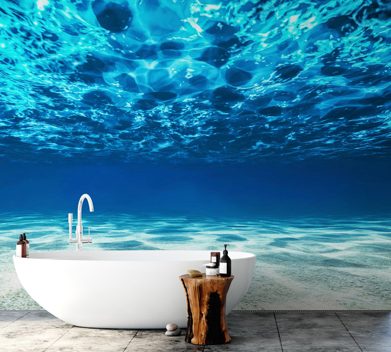 Underwater Wallpaper. View of Tropical Beach Wall Mural