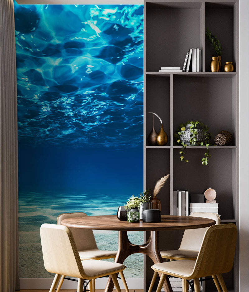 Underwater Wallpaper. View of Tropical Beach Wall Mural