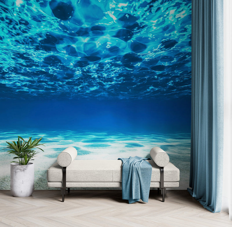 Underwater Wallpaper. View of Tropical Beach Wall Mural