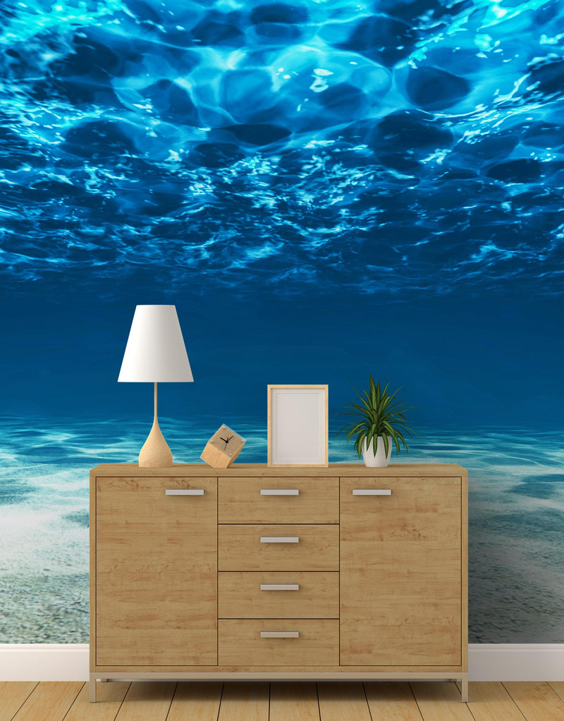 Underwater Wallpaper. View of Tropical Beach Wall Mural