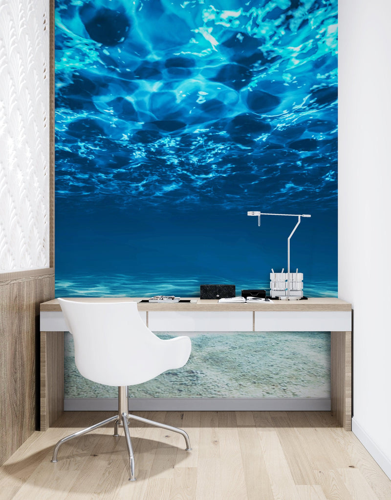 Underwater Wallpaper. View of Tropical Beach Wall Mural