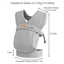 Baby Wraps Carrier Sling, Baby Carrier for Newborns and Toddlers,Skin-Friendly and Soft Front Baby Carrier Wrap Perfect Baby Gifts (Light Grey, Cotton) by TinyTreasures Baby Boutique