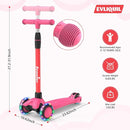 Kids Scooter,Lighted Wheels and 3 Adjustable Height Handlebars Scotters for Kids 3-12,3 Wheel Toddler Kick Scotter for Boys & Girls up to 132 Lbs. by TinyTreasures Baby Boutique