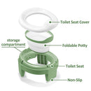 MCGMITT Portable Potty for Kids Travel - Foldable Training Toilet Chair for Toddler Girls with Storage Bags, Potty Training Toilet for Outdoor and Indoor Easy to Clean(Green) by TinyTreasures Baby Boutique