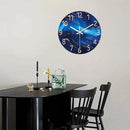 Blue Glass Wall Clocks Battery Operated 20 Inch Marble Large Wall Clocks for Living Room Round Non Ticking Wall Clock Silent by CozyNest Decor