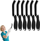 Crevice Cleaning Brushes, Cleaner Scrub Brush Tool for Hard to Reach Tight Space, Home Essentials, Serrated Scrub Brushes, Cleaning Supplies for Shower, Bathroom, Kitchen, Toilet (6, Black) by CozyNest Decor