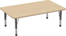 Factory Direct Partners FDP Rectangle Activity School and Classroom Kids Table (36 x 60 inch), Toddler Leg, Adjustable Height 15-24 inches - Maple Top and Maple Edge by CozyNest Decor