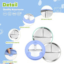 3-Pack Stainless Steel Baby Plates with Suction, BPA-Free Stainless Steel Kids Plates, 9” Divided Toddler Plate for Dishwasher Safe, Non-Slip Silicone Base, Detachable Design (Blue, Gray, Green) by TinyTreasures Baby Boutique