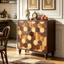 30.31" Modern Accent Cabinet with Honeycomb Pattern