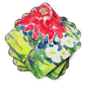 Flower Foam Coasters Set of 4 Cup Coasters for Indoor Outdoor, Tabletop Protection, Anti Slip, Mouse pad Material