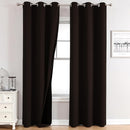ChrisDowa 100% Blackout Curtains for Bedroom with Black Liner, 2 Thick Layers Total Blackout Thermal Insulated Grommet Window Curtains 2 Panels Set (Brown, 42 x 84 Inch) by TinyTreasures Baby Boutique