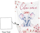 Personalized Nursery Crib Bedding Set: Custom Name 5 Piece Baby Crib Sets with Pink Flower and Elephant Pattern - Toddler Double Layer Blanket Set, Comfortable Crib Bed Sheets for Baby Grils by TinyTreasures Baby Boutique