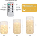 Aignis Flickering Flameless Candles Battery Operated Candles LED Candles with Remote Timer for Home/Wedding/Birthday/Holiday Decor, Warm White 3D Flame Set of 3 (D3 xH4 5" 6") by CozyNest Decor