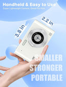 Digital Camera, 44MP Full HD 1080P Point and Shoot Camera with 64GB Card, Anti Shake 16X Zoom Compact Volg Cameras, Portable Small Camara Gift for Kids, Ages Teen Girl Boy - White by TinyTreasures Baby Boutique