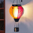 2PCS Solar Hot Air Balloon Lantern with Flame, Handmade Glass Hot Air Balloon Solar Lantern, Outdoor Lanterns Waterproof for Patio, Garden, Porch (Colorful) by GreenHaven Gardens