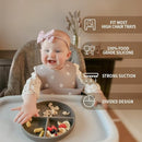 Moonkie Suction Plates for Baby | 100% Silicone BPA-Free Baby Plates| Divided Design | Microwave and Dishwasher Safe | Toddler Plates 3 Pack by TinyTreasures Baby Boutique
