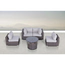 Wicker Outdoor Lounge Set With Cushions And Fire Pit by HouseOfZazla