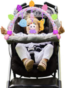 Caterbee Travel Arch Bassinet Toys for Baby Hanging on Stroller, Crib & Pram. Activity Toy bar for Baby Bouncer(Purle) by TinyTreasures Baby Boutique