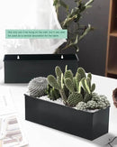 vensovo Metal Wall Hanging Planter Boxes – 12" Rectangle Flower Pots, 3 Pack with Drainage, Durable Galvanized Finish for Indoor Outdoor Balcony Fence Windowsill, Black by CozyNest Decor