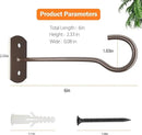 Hanging Plant Bracket 6inch 4Pack Metal Plant Hook Shepherds Hook Decorative Wall Plant Hanger for Hanging Lanterns Bird Feeder Flower Basket Home Decor Indoor & Outdoor Brown by GreenHaven Gardens