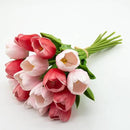 Buart Artificial Tulip in Bulk for Home Kitchen Wedding Bridal Bouquet,Fake Flowers for Valentine's Day Mother's Day Easter Table Centerpieces Decorations(Large Size,Multi Pink,Real-Touch,12pcs) by CozyNest Decor