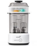 Bottle Sterilizer and Dryer, Compact Electric Steam Baby Bottle Sterilizer (Esterilizador de Biberones), Bottle Sanitizer for Baby Bottles, Pacifiers, Pump Parts Black by TinyTreasures Baby Boutique